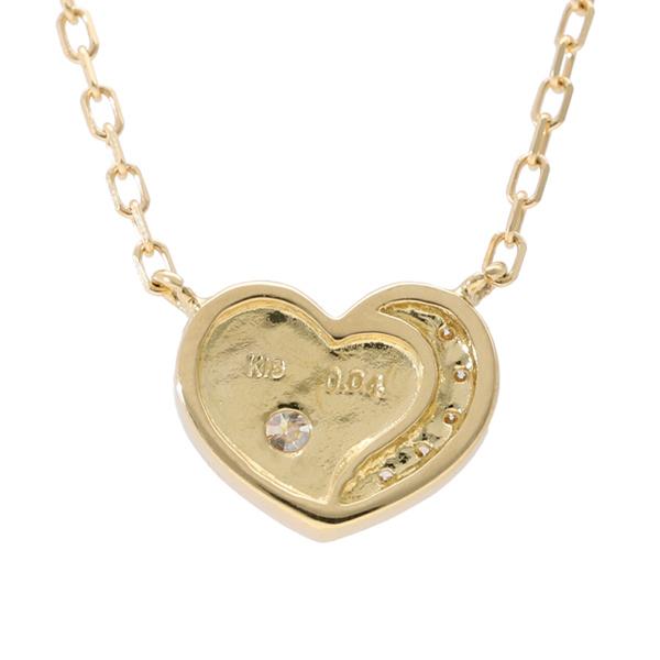 K18 ダイヤモンド パヴェ ハート プレート ネックレス 18金 18k ゴールド ゴールドネックレス かわいい ハート型 天然 レディース 爆買の画像