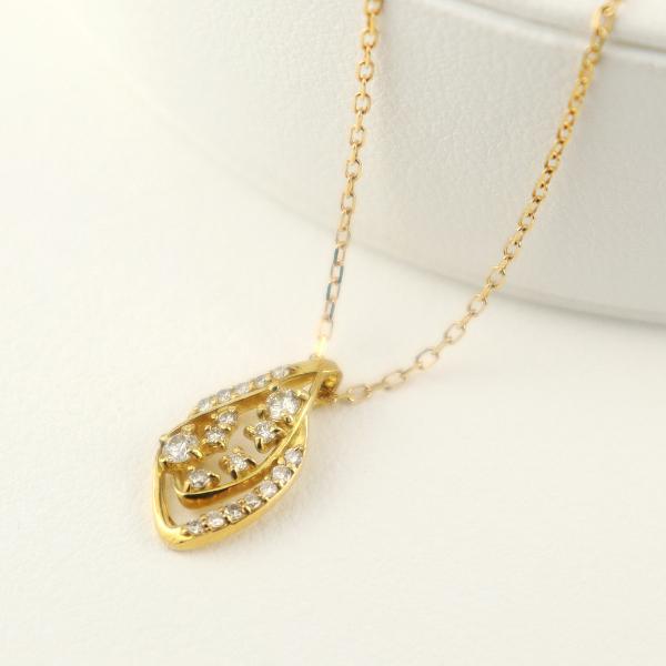 K18 ゴールド ネックレス パヴェダイヤ ドロップモチーフ K18 ダイアモンド ドロップ ネックレス 18金 18k ゴールド パヴェ 華奢