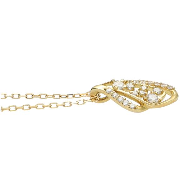K18 ダイアモンド ドロップ ネックレス 18金 18k ゴールド パヴェ 華奢