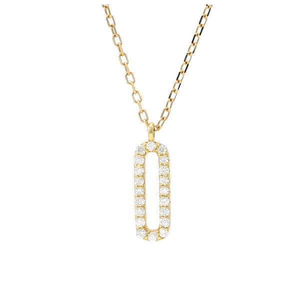 K18 ダイヤモンド リング ネックレス 18金 18k ゴールド イエローゴールド YG シンプル 天然 ダイヤ 0.1カラット 華奢 レディース 爆買の画像
