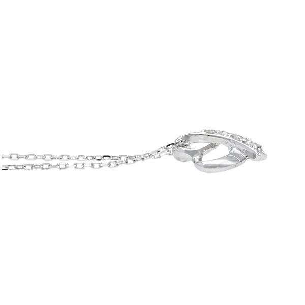 K18 ダイヤモンド リボン ハート ネックレス 18金 18k ホワイトゴールド ゴールド 天然 ダイヤ シンプル 上品 華やか レディース 爆買の画像