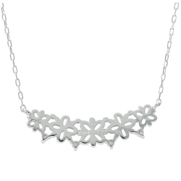 K18 ダイヤモンド フラワー ラインネックレス 花 18金 18k