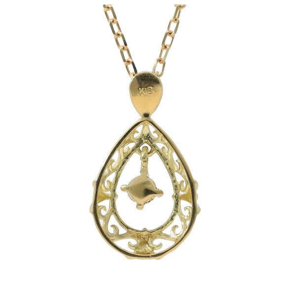 K18 エメラルド 透かし ドロップ ネックレス 18金 18k ゴールド 天然石 アラベスク しずく 繊細 華奢 クラシカル WG レディース 爆買の画像