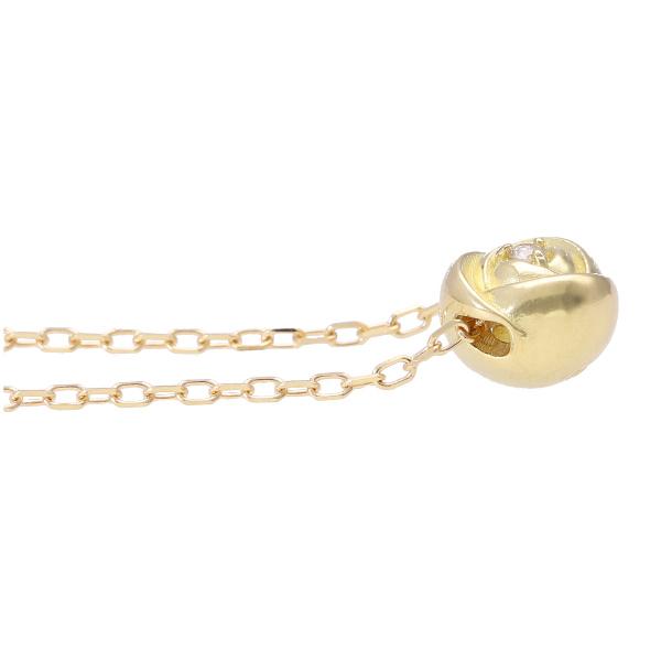 K18 ローズ ボール ネックレス 18金 18k ゴールド 薔薇 花 ダイヤモンド ゴールドネックレス イエロー 天然 ダイヤ レディース 爆買の画像