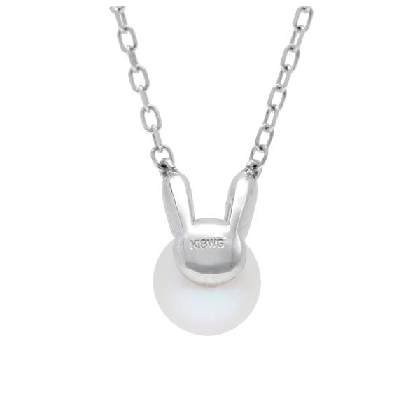 K18 あこや真珠 うさぎ ネックレス 18金 18k ホワイトゴールド パール