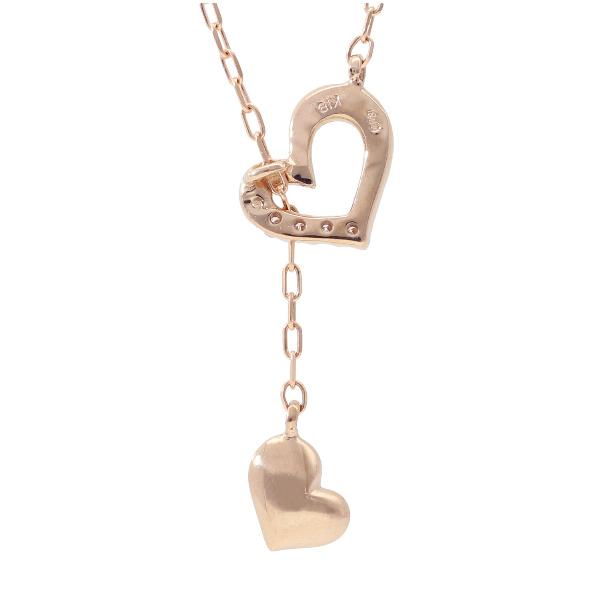 ひ*こ様 ヴィンテージ 18金 チャーム ネックレス 18K K18 Y字 スライド ハート チャーム ネックレス 18金 18k ピンク