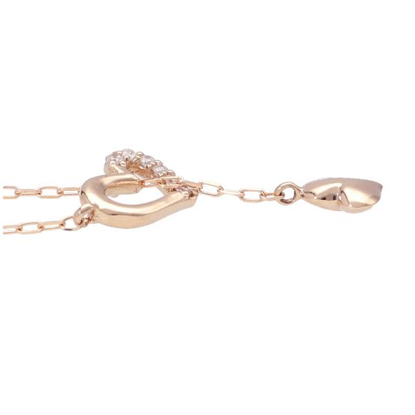 K18 Y字 スライド ハート チャーム ネックレス 18金 18k ピンク