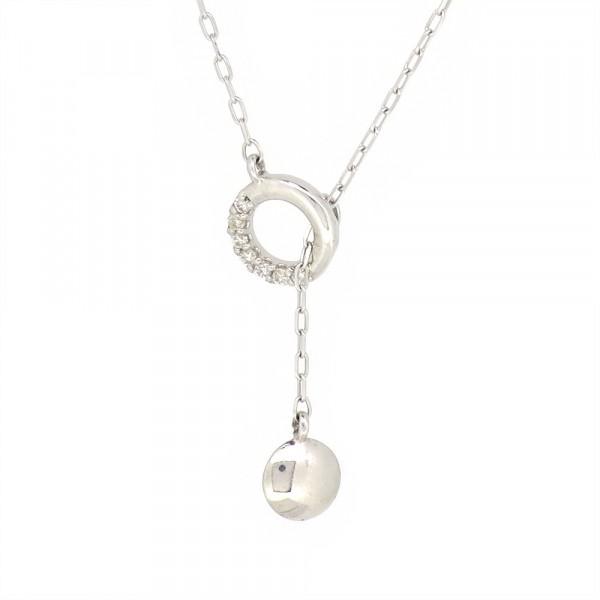 サークル ゴールドネックレス リング 円 幾何学模様 ジオメトリー Y字 Y字ネックレス 縦長 スマート 18金