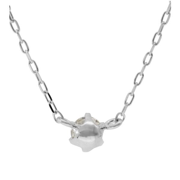 K18 一粒 ダイヤモンド ホワイトゴールド ネックレス 18金 18k 一粒ダイヤ 6本爪 0.1ct 天然 ゴールドネックレス レディース 爆買の画像