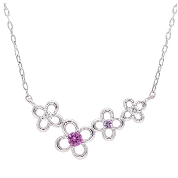 K10 ホワイトゴールド　ピンクサファイア　ネックレス K10 ホワイトゴールドピンクサファイアネックレス