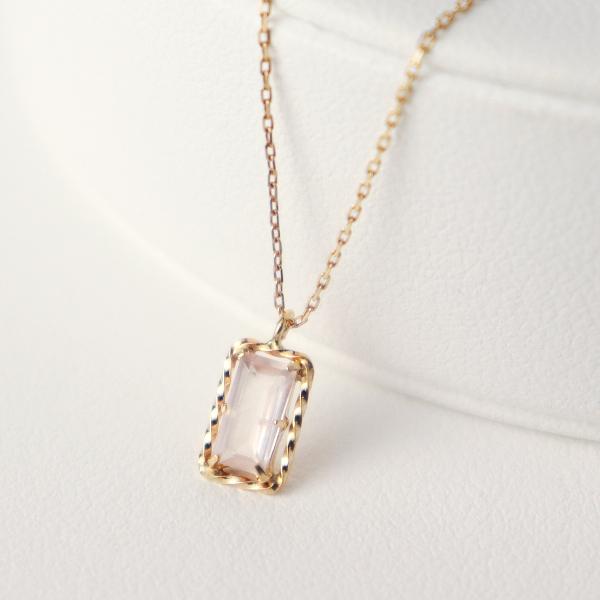 10K Yellow Gold スクエアローズチャーム ネックレス ゴールド 10K Yellow Gold スクエアローズチャーム ネックレス ゴールド