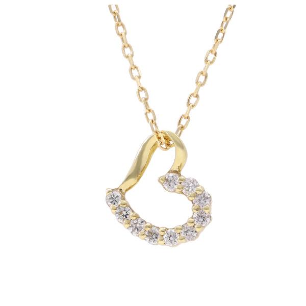 K18 ダイヤモンド オープンハート ゴールド ネックレス 18金 18k ハート ゴールドネックレス かわいい ハート型 天然 レディース 爆買の画像