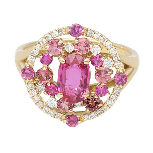 K18 ルビー ダイヤモンド サークル リング 指輪 18金 18k