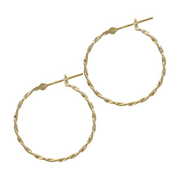 K18 ゴールド ツイスト フープピアス 2P 両耳用 18金 18k 金 ピアス