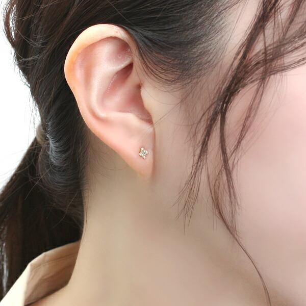 K18 ゴールド ダイヤモンド フラワー ピアス 2P 両耳用 18金 18k 金 ゴールドピアス スタッドピアス 花 パヴェ パヴェダイヤ 天然ダイヤ かわいい 爆買の画像