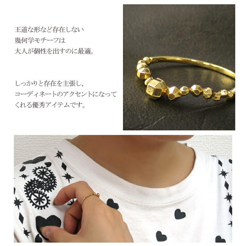 K18 ゴールド 幾何学 リング ピンキーリング 9号〜15号 ピンキー
