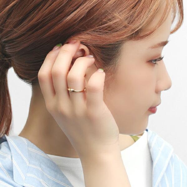 選べる3カラー K18 ゴールド ダイヤモンド リボン リング 7〜11