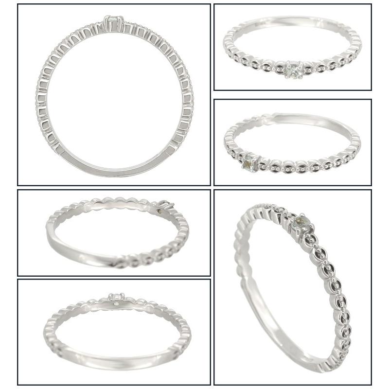 K18 アクアマリン エタニティ リング 5号〜13号 18金 18k k18 ホワイトゴールド プレゼント ジュエリー エタニティ リング 爆買の画像