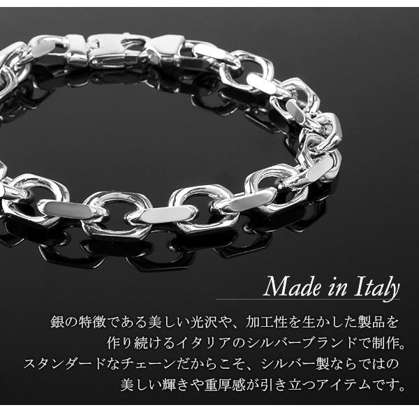 チェーンブレスレット ブランド メンズ シルバー925 太め あずき