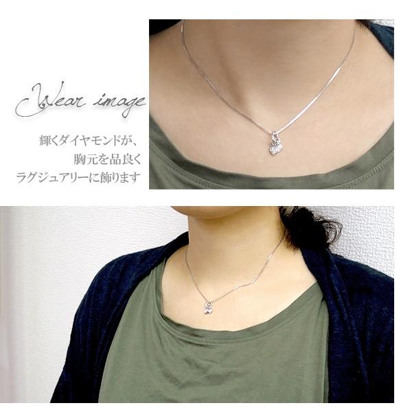 3連 ハート ダイヤモンド K18WG ネックレス ホワイトゴールド 18金 