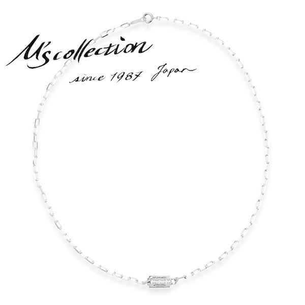 M's collection エムズコレクション レイザー ネックレス チェーン付 カミソリ 剃刀 ミニペンダント 小さめ プレート メンズ ペンダント 爆買
