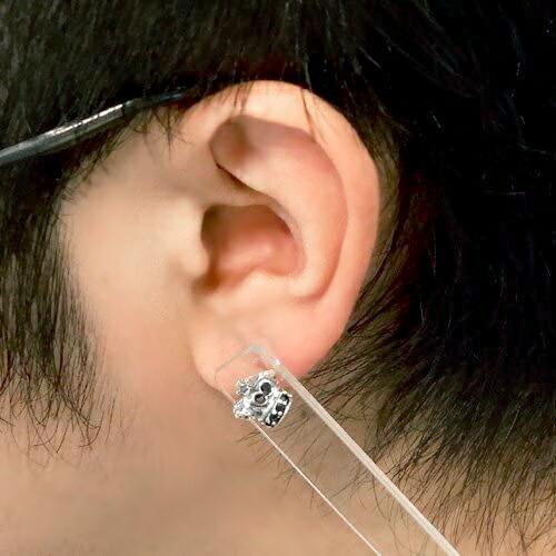 ピアス メンズ シルバー ブラックジルコニア 透かし クラウン 1p 片耳 おしゃれ 人気 シルバー925 メンズピアス Y H170 新宿銀の蔵 年中無休 一部即日発送 通販 Yahoo ショッピング