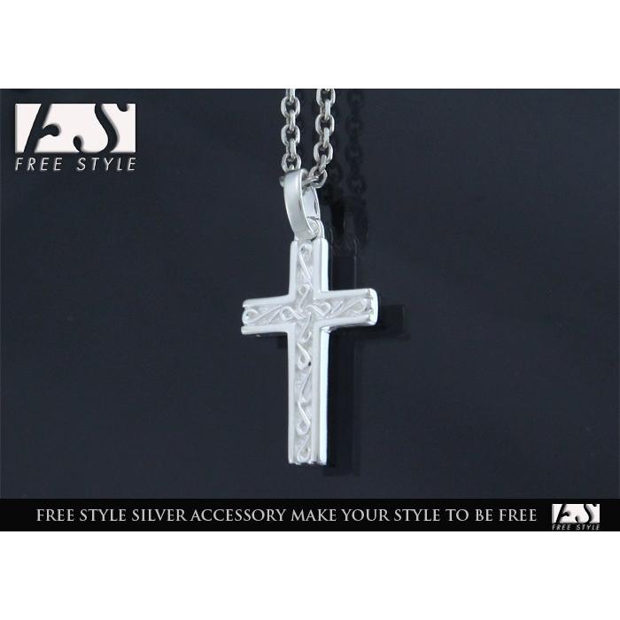石輝 クロス シルバー925 ネックレス オニキス メンズ 十字架 袋