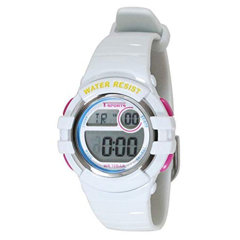 クレファー 腕時計 デジタル 防水 多機能 ウレタンベルト AZ-TS-D063-WT レディース ホワイト 特価