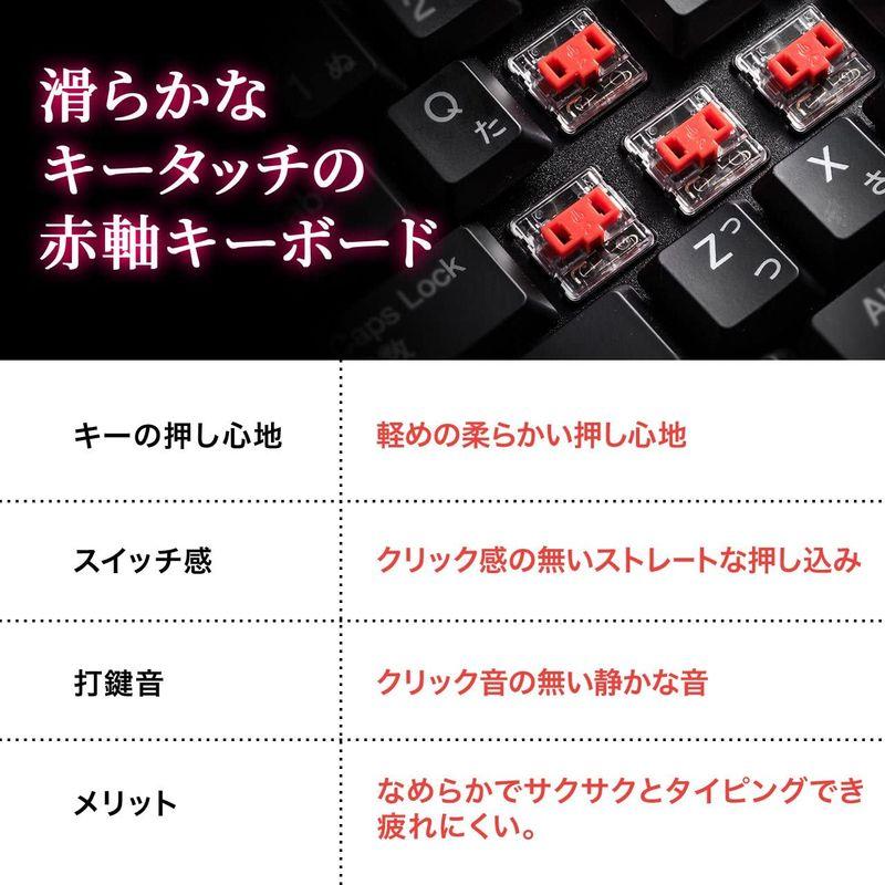 サンワダイレクト メカニカルキーボード 赤軸 ゲーミング 日本語配列 PS4対応 LEDバックライト 有線 400-SKB056R｜ginowan｜06