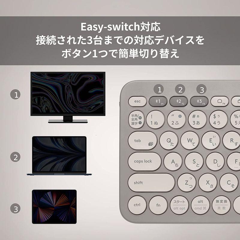 ロジクール ワイヤレスキーボード 無線 薄型 小型 K380GY グレージュ Bluetooth ワイヤレス キーボード Windows M｜ginowan｜05