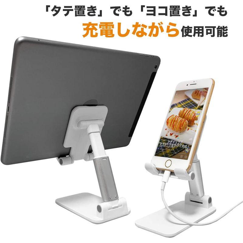 卓上 スマホスタンド スマホホルダー 折りたたみ式 高さ 角度 調整 可能 滑り止め付き タテ型動画を見ながら 充電 軽量 コンパクト 持ち｜ginowan｜03