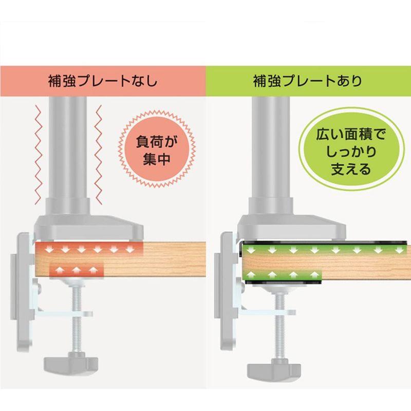 グリーンハウス モニターアーム補強プレート ぐらつき・キズ防止 滑り止めシート付き GH-AMPB-WH｜ginowan｜05