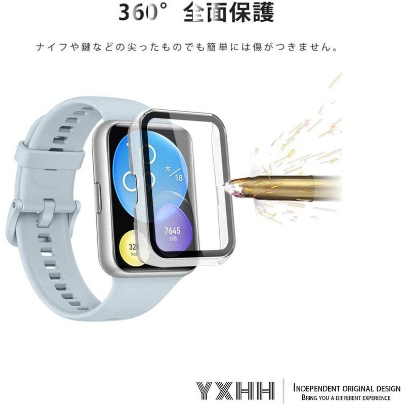 2022改良 YXHH HUAWEI WATCH FIT2 用 ケース 保護カバー ガラスフィルム 一体型 ケース PC素材 全面保護 超薄｜ginowan｜08