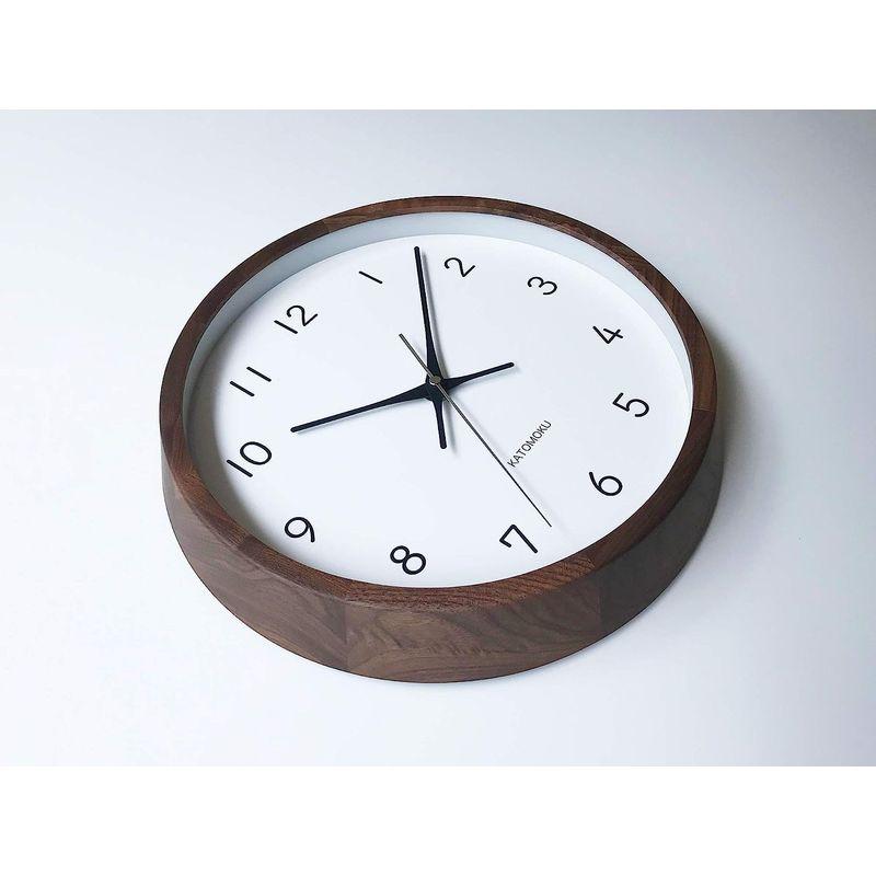 値段通販 KATOMOKU muku clock 13 ウォールナット 電波時計 連続秒針 km-104WARC φ306mm (SKP電波時計)