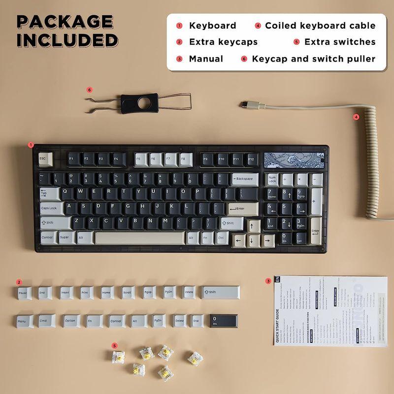 YUNZII Keynovo IF98 98キー 96％ホットスワップ可能なガスケット搭載 メカニカルキーボード RGBバックライト Mac Keynovo IF98 98キー 96％ホットスワップ可能なガスケット搭載 メカニカルキーボード RGBバックライト Mac