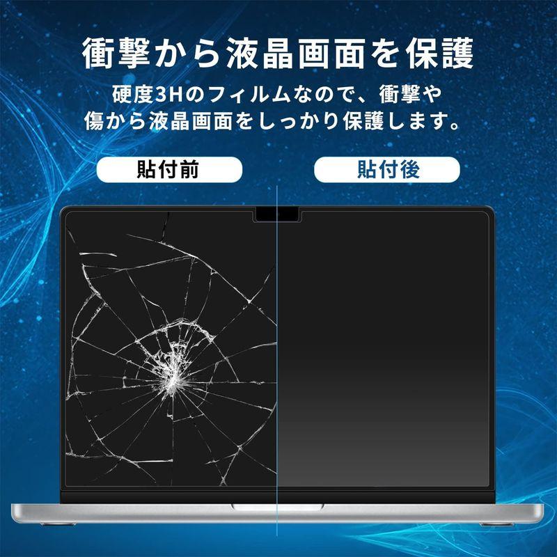 MacBook Pro 14インチ (2023/2021 モデル)用 フィルム アンチグレア 保護フィルム ブルーライトカット 反射低減 指｜ginowan｜02