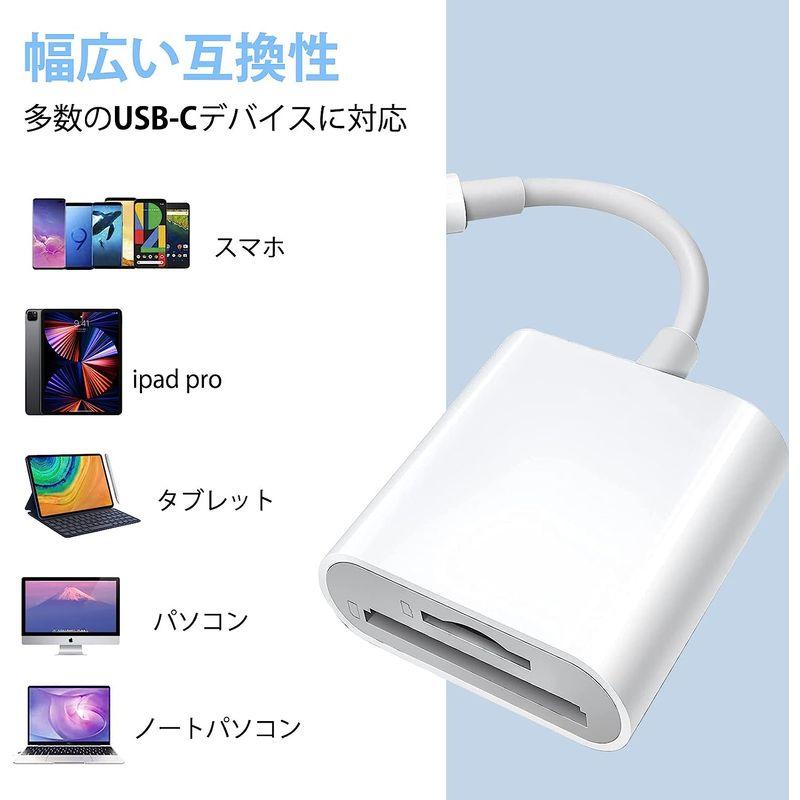 SDカードリーダー Type-c SD/TFカード両対応 メモリーカードリーダー タイプC接続 USB3.0高速 双方向データー転送 OTG｜ginowan｜04