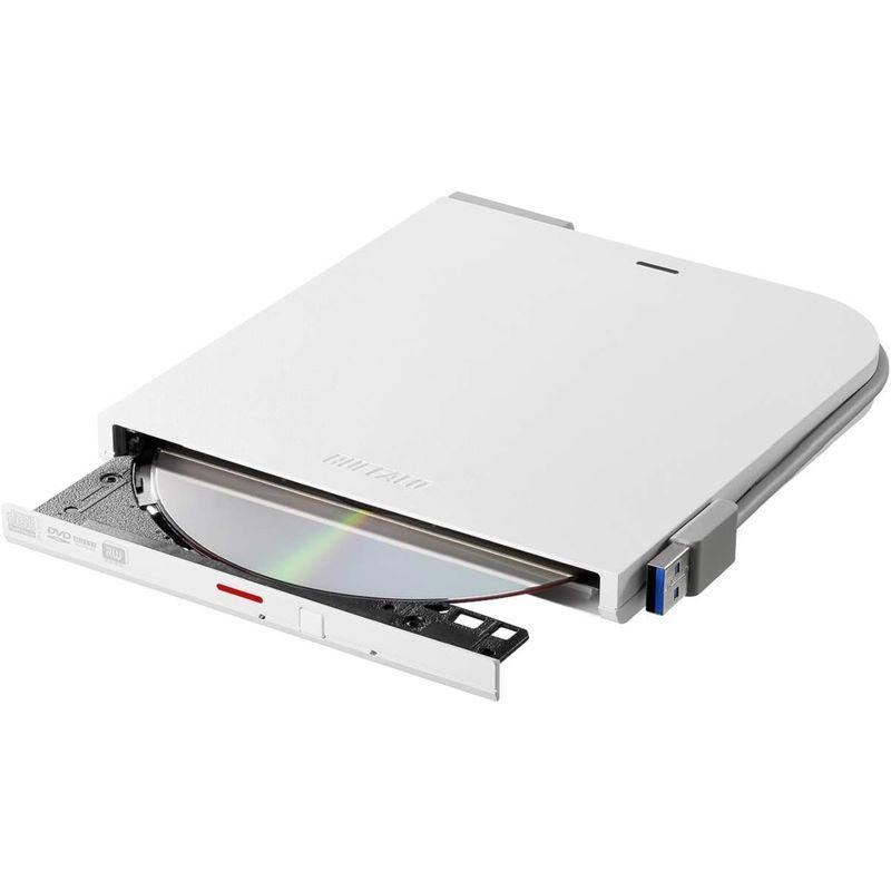 BUFFALO バッファロー USB3.1(Gen1)/3.0 デスクトップパソコン対応 外付け DVD/CDドライブ バスパワー Wケーブ｜ginowan｜09