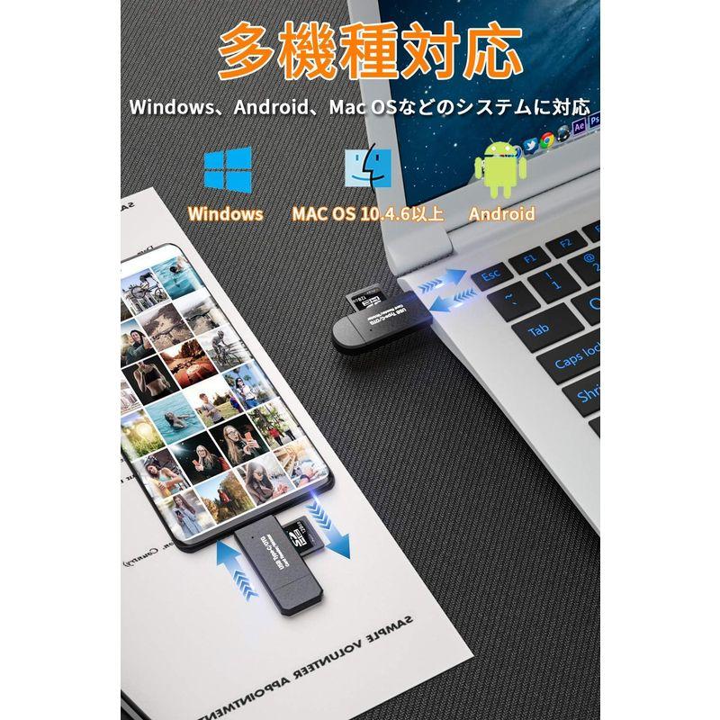 SD カードリーダー USB-C 2-in-1 カードリーダー USB3.0 / Type C SD カード リーダー 同時読み書き mic｜ginowan｜05