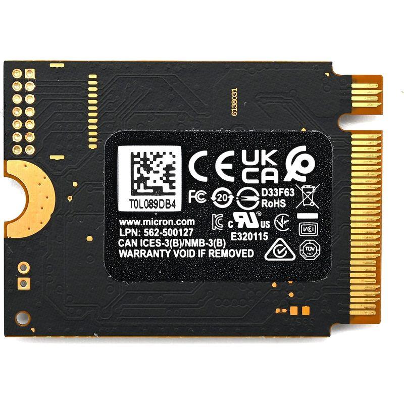 Micron 2TB 2400 M.2 2230 NVMe PCIe 4.0x4 SSD MTFDKBK2T0QFM-1BD1AABYYR｜ginowan｜02