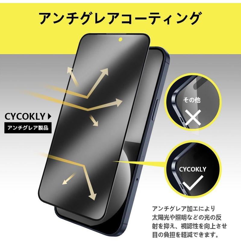 CYCOKLY iPhone15pro（6.1インチ）ガラスフィルム 覗き見防止+アンチグレア強化ガラス 液晶保護フィルム サラサラ感 ガイ｜ginowan｜02