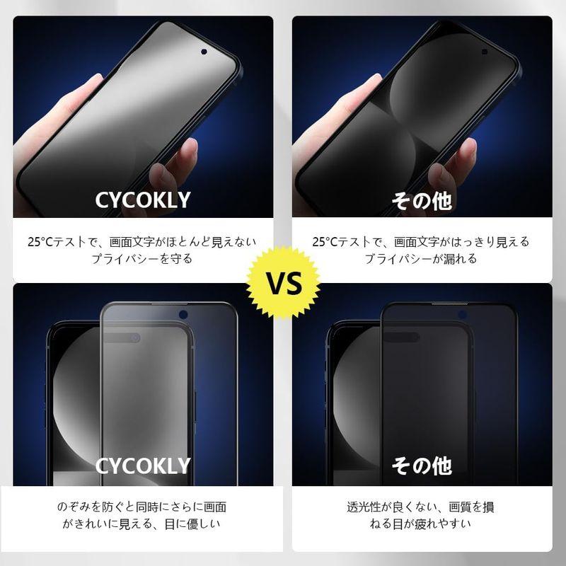 CYCOKLY iPhone15pro（6.1インチ）ガラスフィルム 覗き見防止+アンチグレア強化ガラス 液晶保護フィルム サラサラ感 ガイ｜ginowan｜03