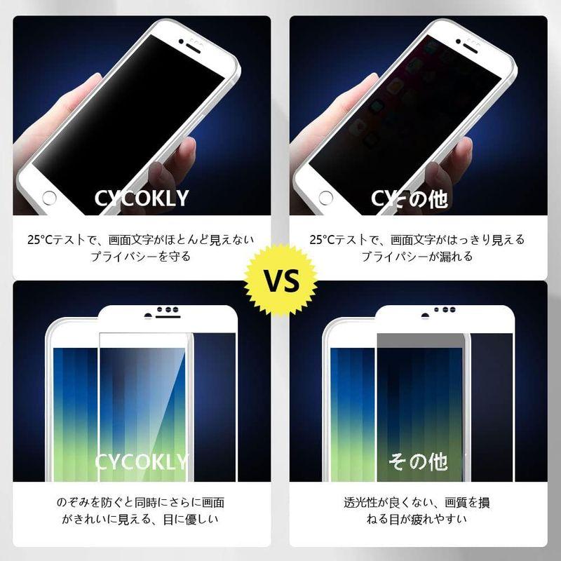 iPhone8/ iPhone7 ガラスフィルム 覗き見防止 2枚セット 25° プライバシー保護 CYCOKLY iPhone6 強化ガラ｜ginowan｜05