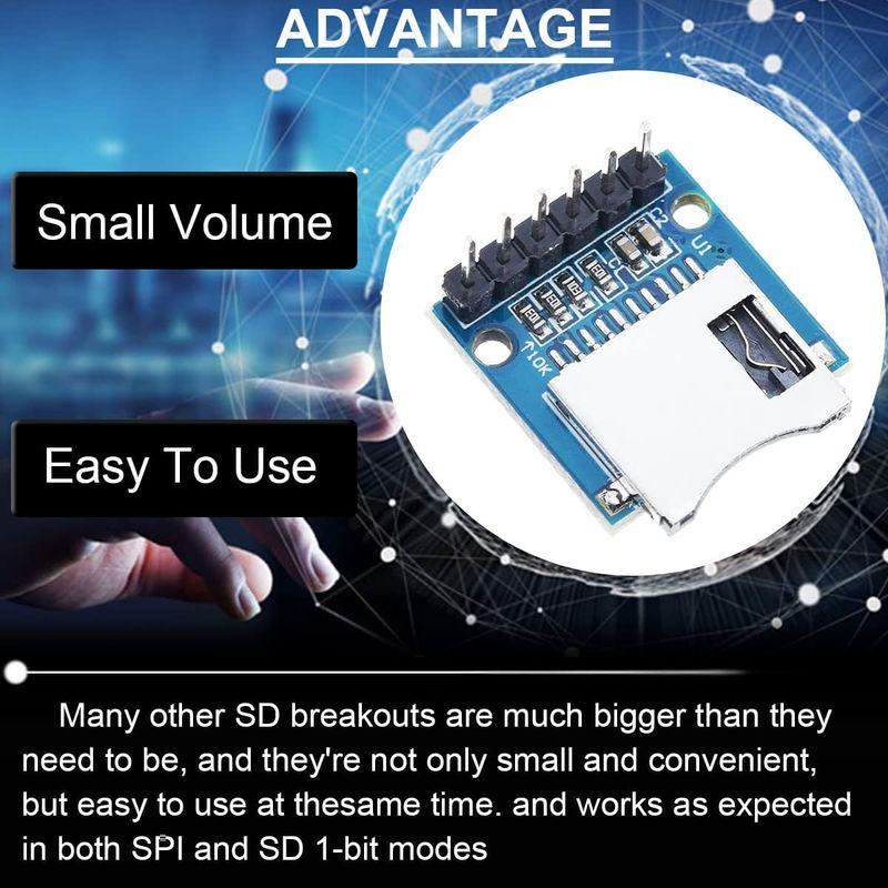 DAOKAI SDストレージ拡張ボードドモジュール、5個SDカードスロットソケットリーダーモジュール、マイクロSDカードメモリシールドモジュ
