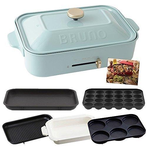 Bruno ホットプレート ブルーノ 銀水晶のbruno コンパクトホットプレート 本体 グリル プレート5種 たこ焼き セラミックコート鍋 グリル 付 レシピブック 銀水晶 Yz 178d9e7725f491e 平面 マルチ 特価イラスト