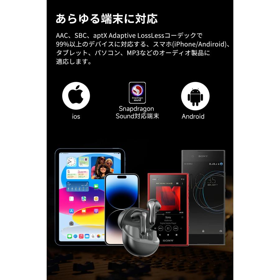 SOUNDPEATS ワイヤレスイヤホン ハイレゾ/ロスレス 高音質 aptX SOUNDPEATS ワイヤレスイヤホン ハイレゾ/ロスレス 高音質 aptX