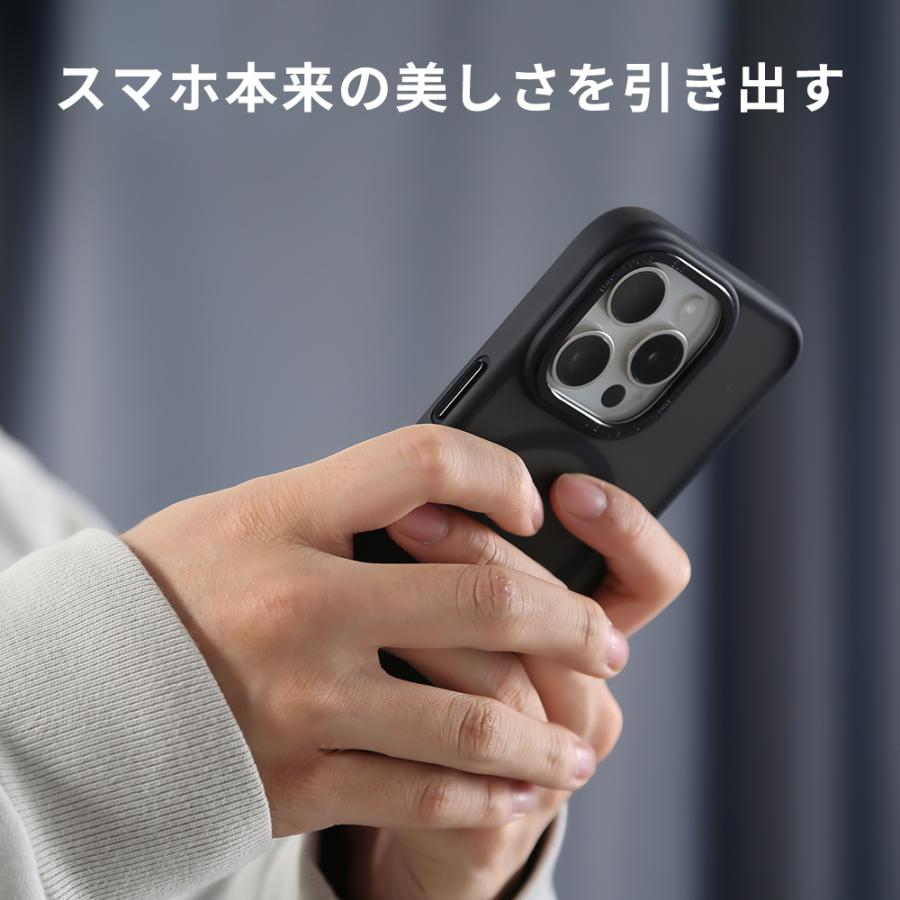 スマホケース iPhone15ケース カメラ保護 黒 ブラック 防塵 半