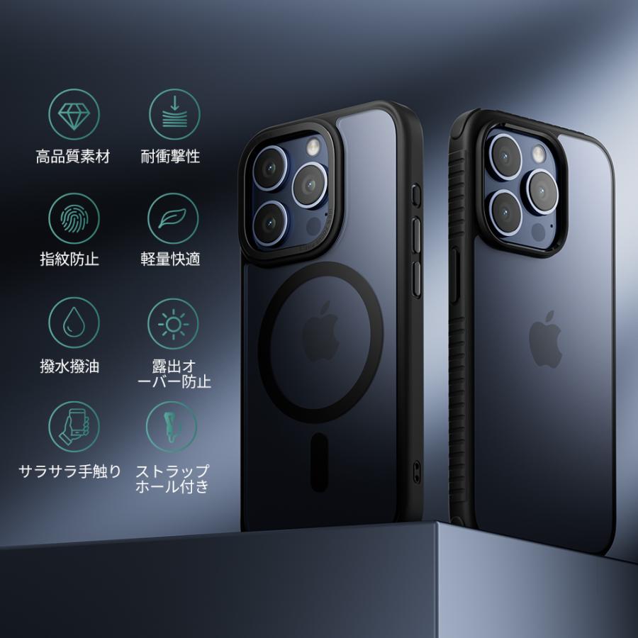 スマホケース iPhone15ケース カメラ保護 黒 ブラック 防塵 半