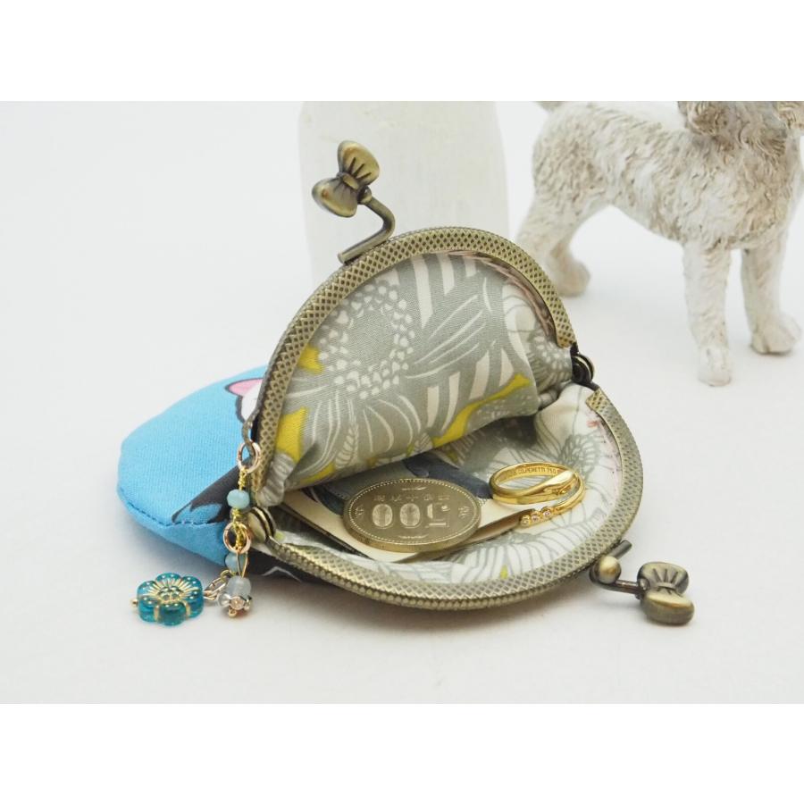 気持ち華やぐがま口ポーチ・コインケース（口金8.5センチ)パピヨン1 犬雑貨・犬グッズ