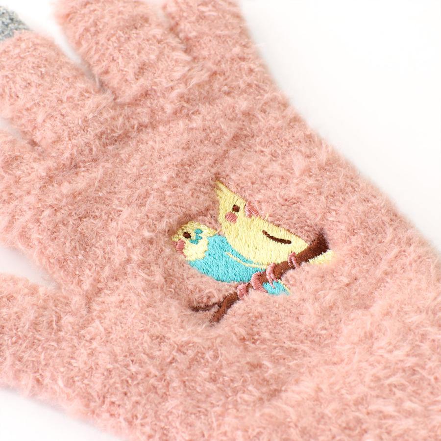 スマホ手袋 セキセイとオカメ 鳥雑貨・ことりグッズ・セキ セイインコ  